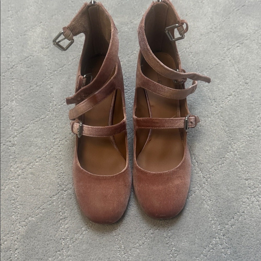Blush pink velvet platform heels.  Hardly worn. Maybe twice. Perfect condition